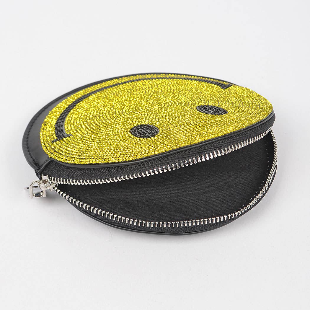 Happy Face Rhinestone Hip Bag