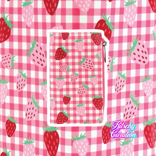 Strawberry Gingham Repeat Wallet