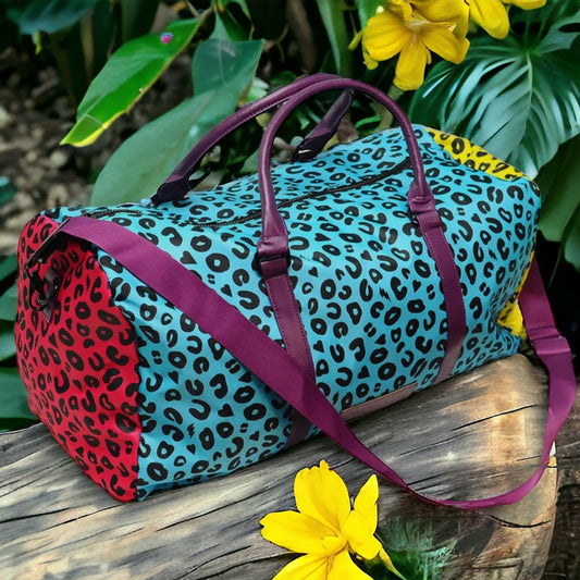 Neon Leopard Print Heather Duffle