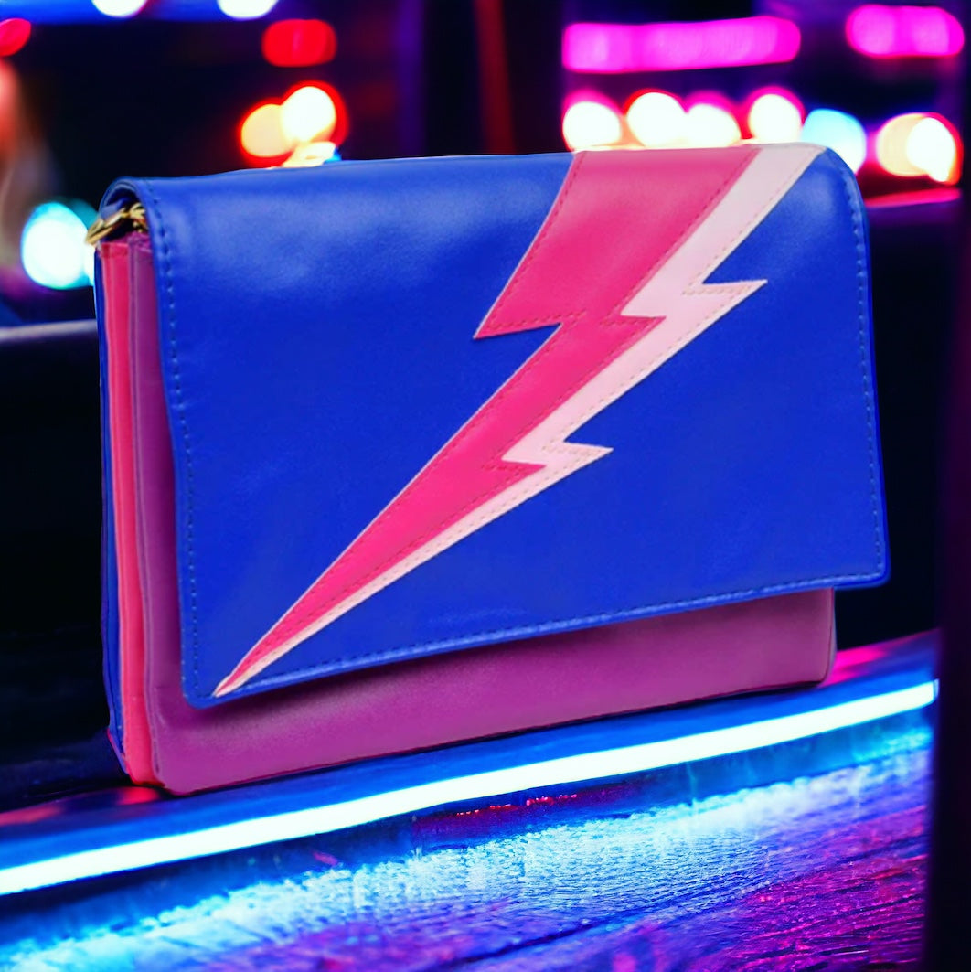 Romy Lightning Bolt Convertible Clutch - Power Ballad