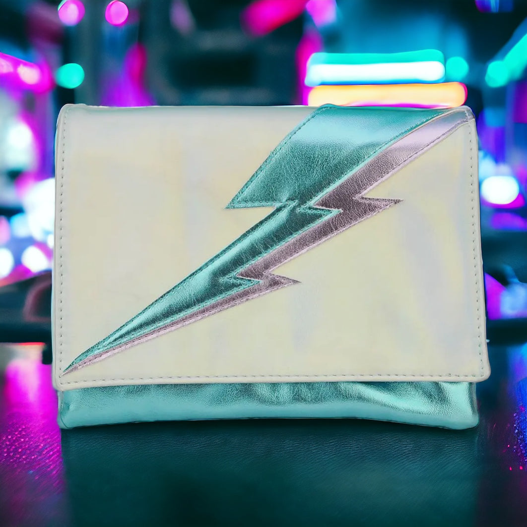 Romy Lightning Bolt Convertible Clutch - Iridescent Dream