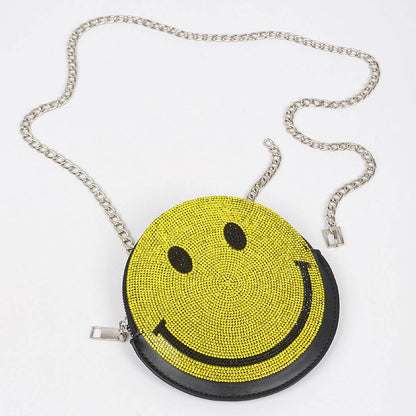 Happy Face Rhinestone Hip Bag